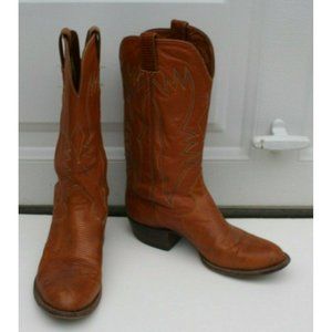 The Sanders Brown Cowboy Western Women's Leather Boots Sz 10